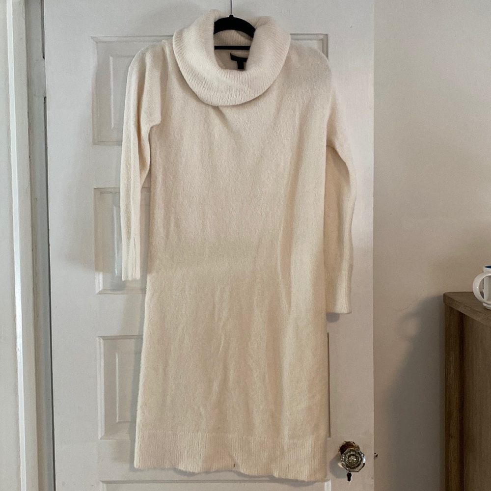 Banana Republic Turtleneck Sweater Dress - Cream Small